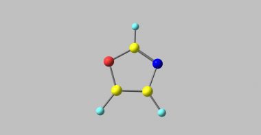 Gri izole Oxazole moleküler yapısı