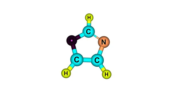 噁唑分子结构上白色孤立 — 图库照片