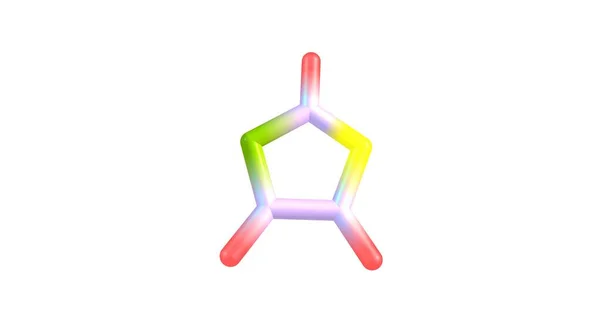 Struttura molecolare ossazolica isolata su bianco — Foto Stock