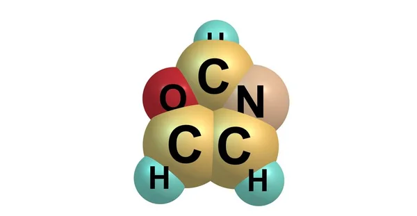 噁唑分子结构上白色孤立 — 图库照片