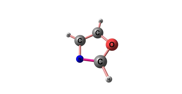 Oxazole molecular structure isolated on white — Stock Photo, Image