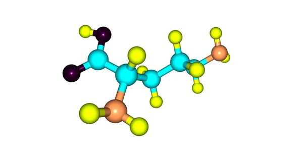 Structure moléculaire de l'ornithine isolée sur blanc — Photo