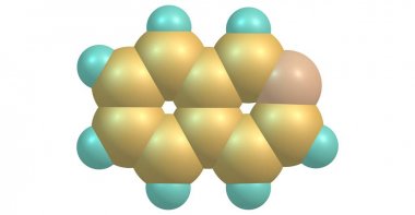 Isoquinoline moleküler yapısı üzerinde beyaz izole