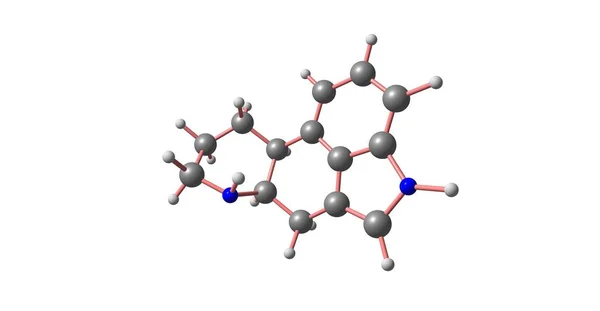 Ergoline struktury molekularnej na białym tle — Zdjęcie stockowe