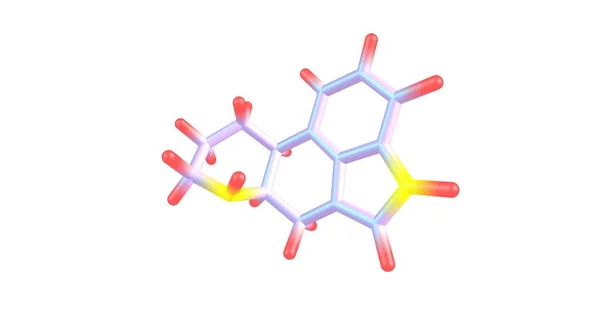 Ergoline 分子结构上白色孤立 — 图库照片