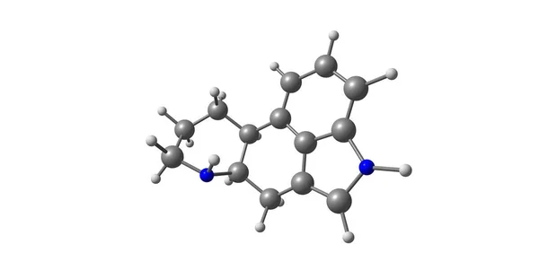 白で隔離エルゴリン骨格分子構造 — ストック写真