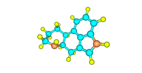 Ergoline moleküler yapısı üzerinde beyaz izole — Stok fotoğraf