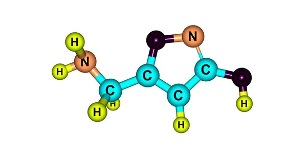 Молекулярна структура Muscimol ізольовані на білому — стокове фото