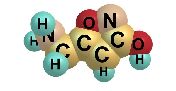 Молекулярна структура Muscimol ізольовані на білому — стокове фото