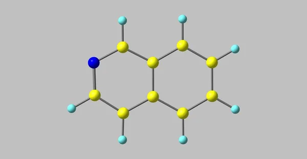 회색에 고립 된 Isoquinoline 분자 구조 — 스톡 사진