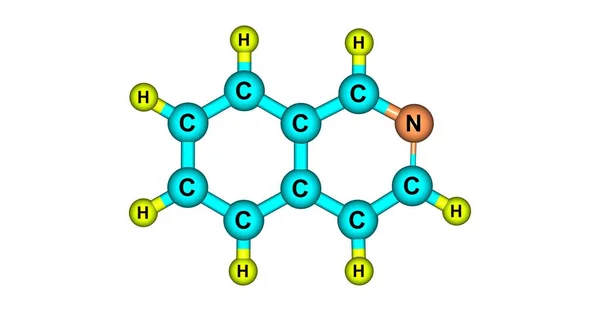 Struktura cząsteczkowa izochinolinowych na białym tle — Zdjęcie stockowe