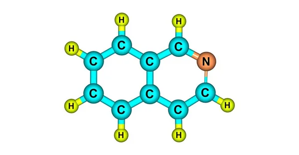 Isokinolin molekylstruktur isolerad på vit — Stockfoto
