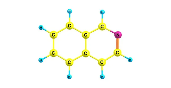 Isokinolin molekylstruktur isolerad på vit — Stockfoto