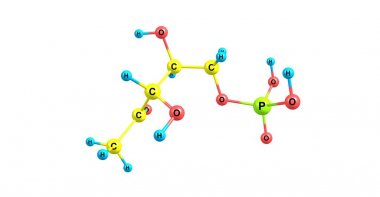 Dihydrogen fosfat moleküler yapısı üzerinde beyaz izole