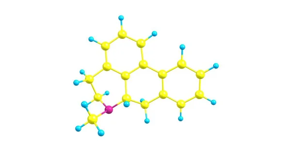 Struttura molecolare di porfina isolata su bianco — Foto Stock