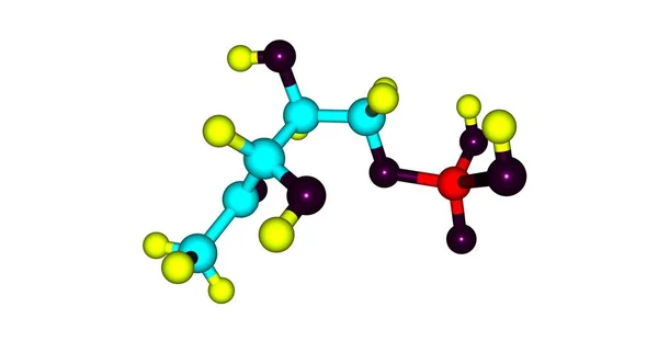 磷酸二氢磷酸酯分子结构上白色孤立 — 图库照片