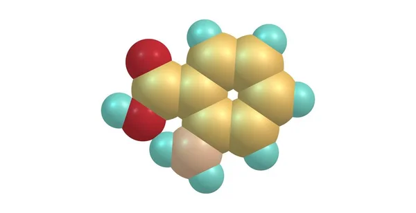 Antranilsyra sura molekylstrukturen isolerad på vit — Stockfoto