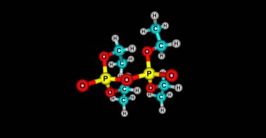Siyah izole tetraethyl pirofosfat moleküler yapısı