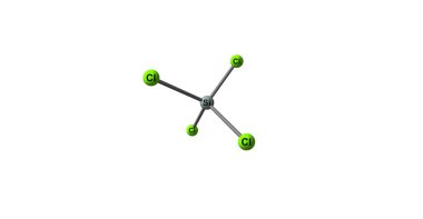 Silikon tetraklorür moleküler yapısı üzerinde beyaz izole