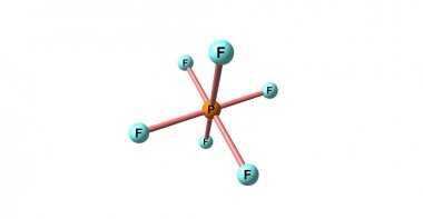 Hexafluorophosphate moleküler yapısı üzerinde beyaz izole