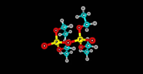 Молекулярна структура тетраетилового пірофосфату ізольована на чорному — стокове фото