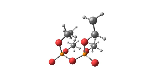 Estructura molecular del pirofosfato de tetraetilo aislado en blanco — Foto de Stock