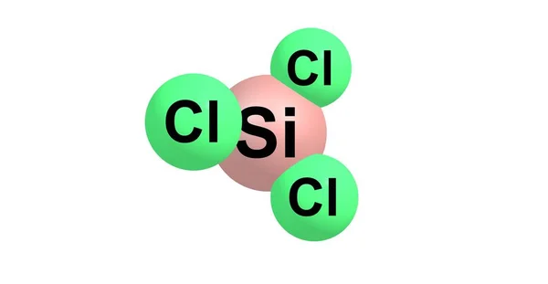 白で隔離四塩化ケイ素分子 — ストック写真
