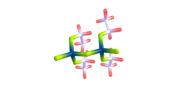 Estrutura molecular do pirofosfato de tetraetilo isolado sobre branco — Fotografia de Stock