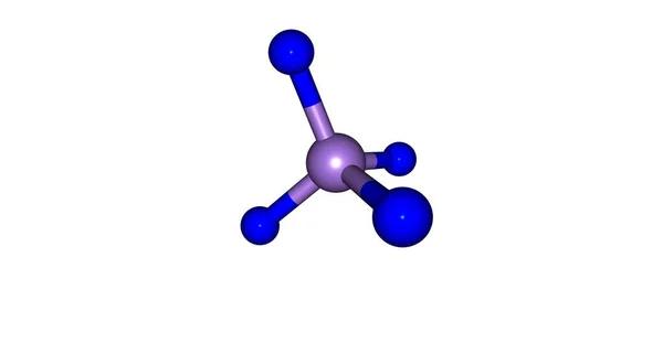 Estructura molecular de tetrafluoruro de azufre aislada en blanco —  Fotos de Stock