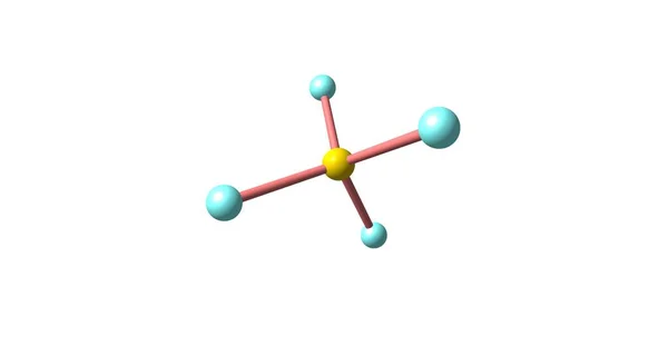 四氟化硫分子结构上白色孤立 — 图库照片