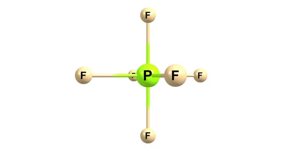 Moleculaire structuur hexafluorfosfaat geïsoleerd op wit — Stockfoto