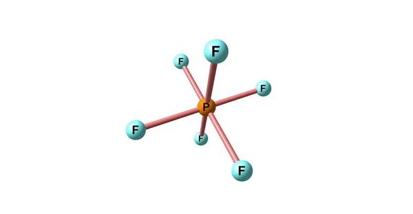 六氟磷酸盐分子结构上白色孤立 — 图库照片