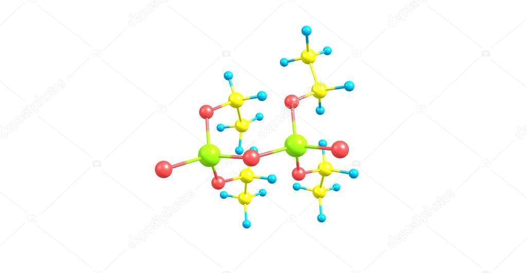 Estructura molecular del pirofosfato de tetraetilo aislado en blanco 2022