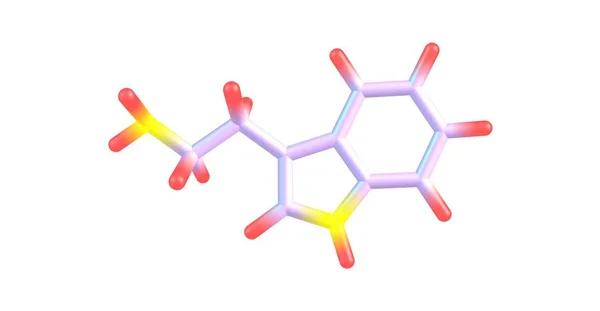 Struttura molecolare della triptamina isolata su bianco — Foto Stock