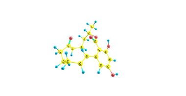 Zearalenone moleküler yapısı üzerinde beyaz izole