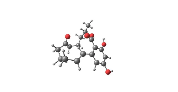烯酮分子结构上白色孤立 — 图库照片