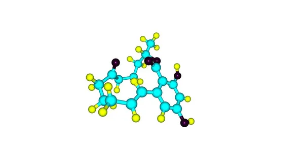 Struktura cząsteczkowa zearalenonu na białym tle — Zdjęcie stockowe