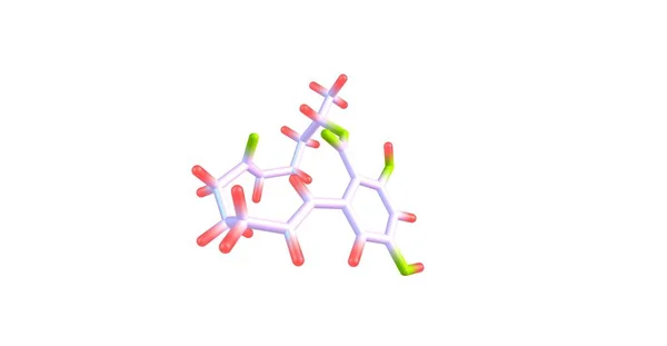 Zearalenone 분자 구조 흰색 절연 — 스톡 사진