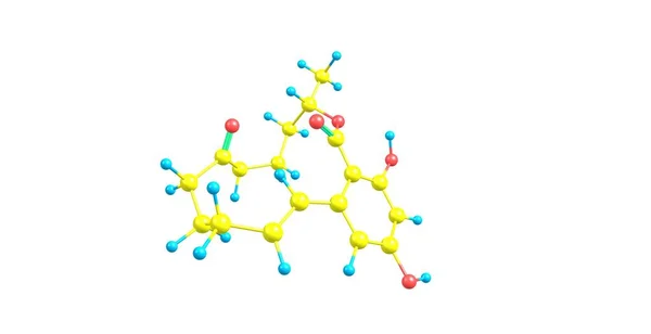 Estructura molecular de zearalenona aislada en blanco —  Fotos de Stock