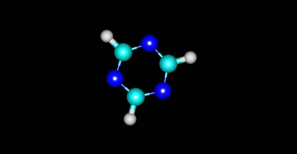 Estructura molecular de triazina aislada en negro —  Fotos de Stock