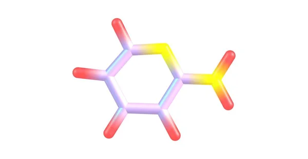 2-aminopyridin molekylstruktur isolerad på vit — Stockfoto