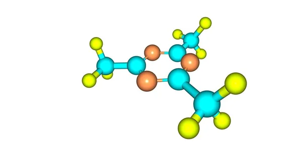 Estructura molecular de 2,4,6-trimetil-1,3,5-triazina aislada en blanco — Foto de Stock