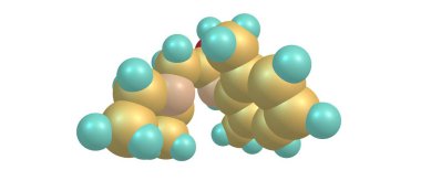 Lidokain moleküler yapısı üzerinde beyaz izole
