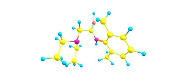 Lidokain moleküler yapısı üzerinde beyaz izole