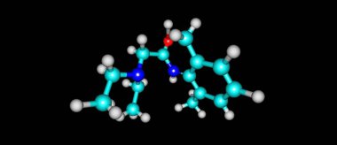 Lidokain moleküler yapısı üzerine siyah izole