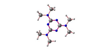 beyaz izole 2,4,6-trisdimethylamino-1,3,5-triazine moleküler yapısı