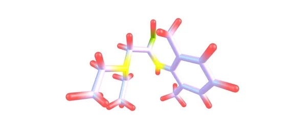 Estructura molecular de lidocaína aislada en blanco — Foto de Stock