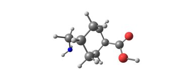 Tranexamic acid molecular structure isolated on white clipart