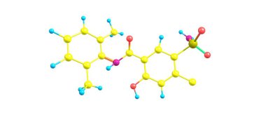 Xipamide moleküler yapısı üzerinde beyaz izole
