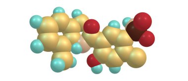 Xipamide moleküler yapısı üzerinde beyaz izole